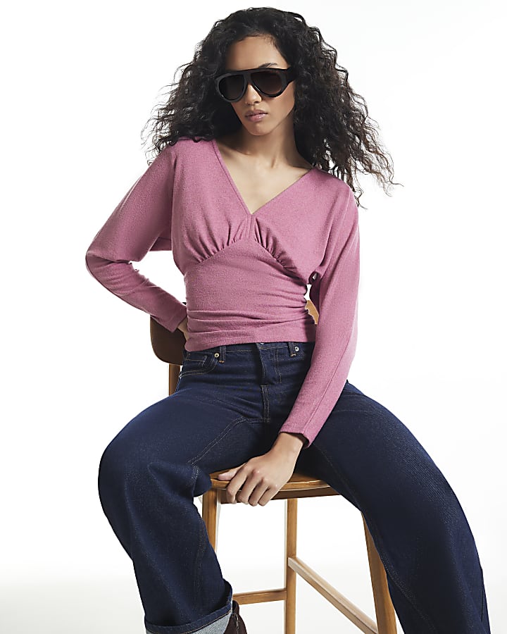 Pink Cosy Batwing Top