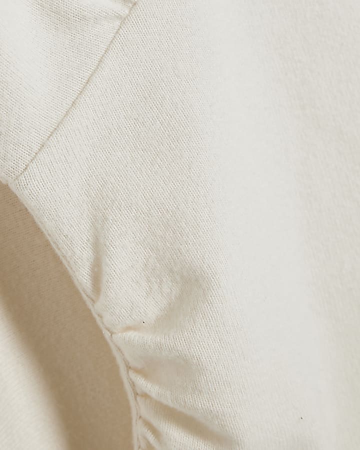 Cream Cosy Long Sleeve Batwing Top