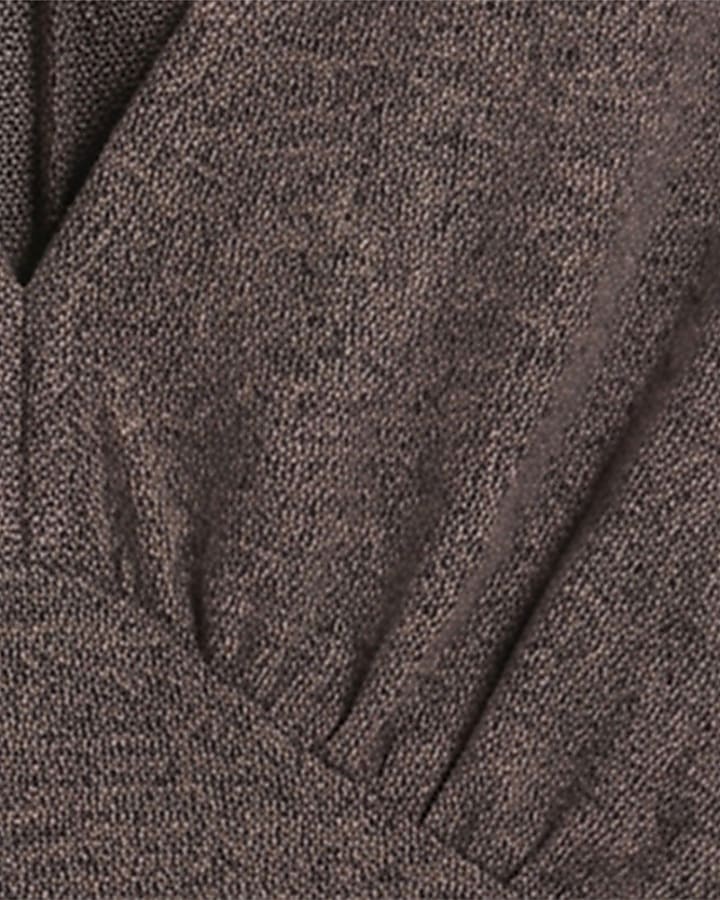 Brown Cosy Long Sleeve Batwing Top