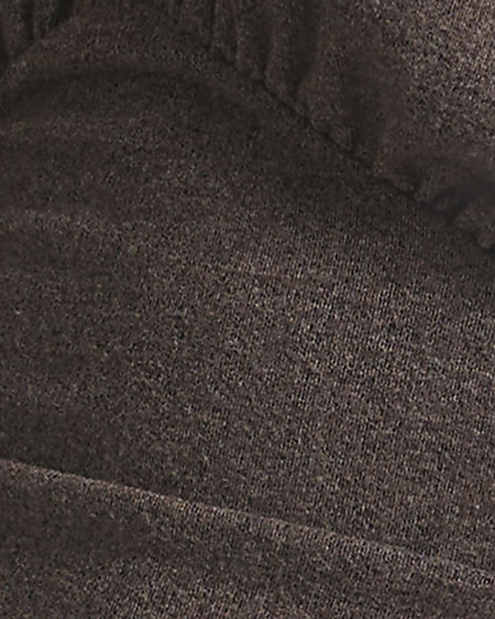 Brown Cosy Batwing Dress