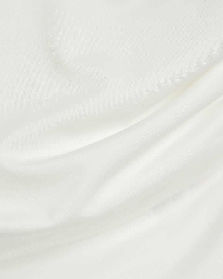 White Sleeveless Pintuck Shoulder Top
