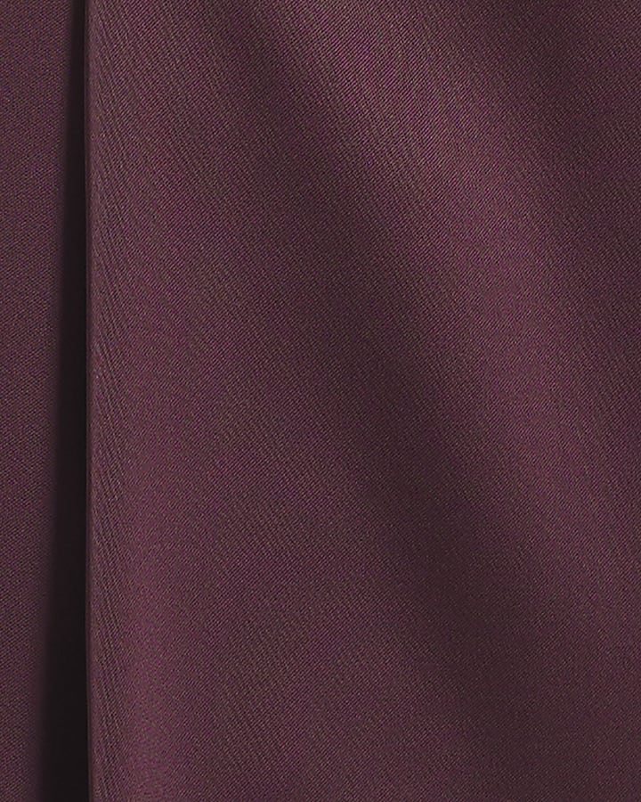 Burgundy Satin Wide Leg Trousers