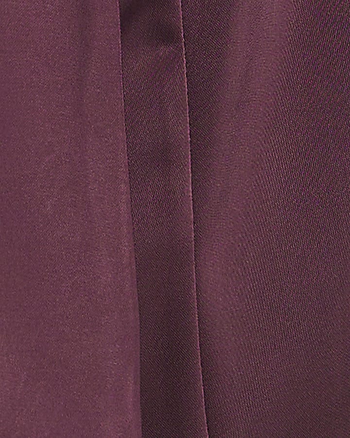Burgundy Satin Waistcoat with Fringe Sash