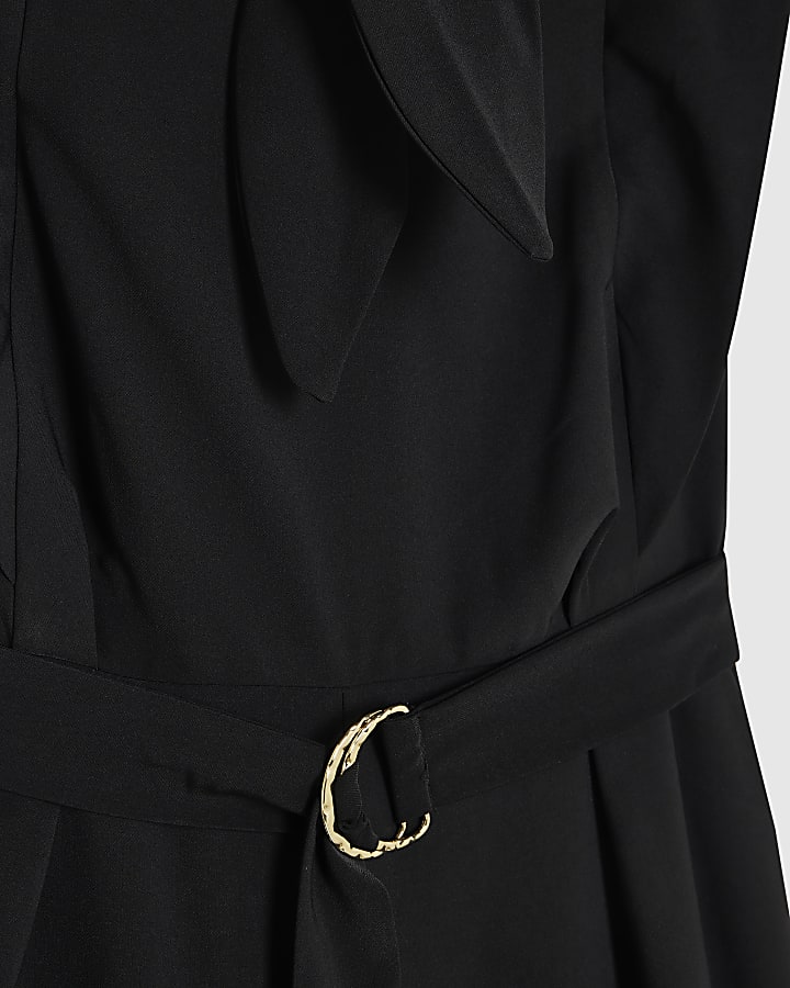 Black Neck Tie Jumpsuit