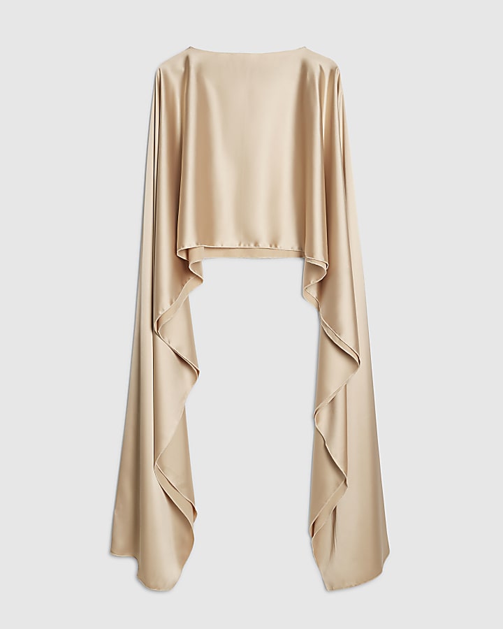 Cream Satin Waterfall Cape