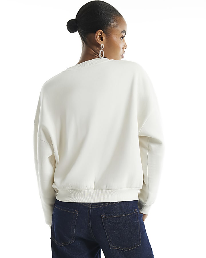 Cream Sequin Sweatshirt
