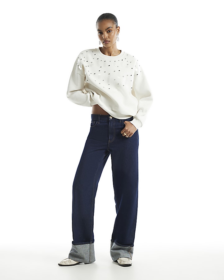 Cream Sequin Sweatshirt