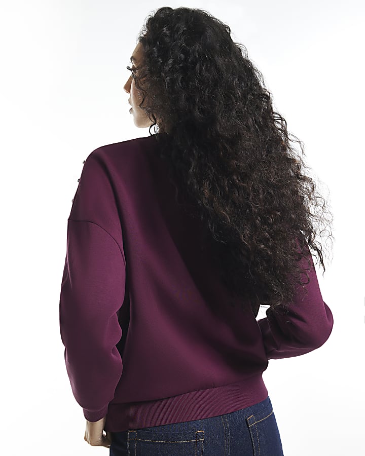 Burgundy Sequin Sweatshirt 