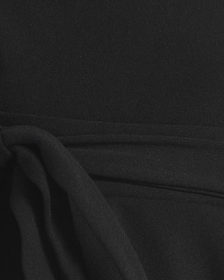 Black Short Sleeve Open Back Playsuit