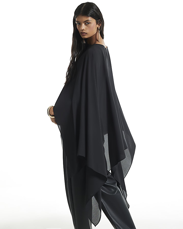 Black Sheer Floaty Cape