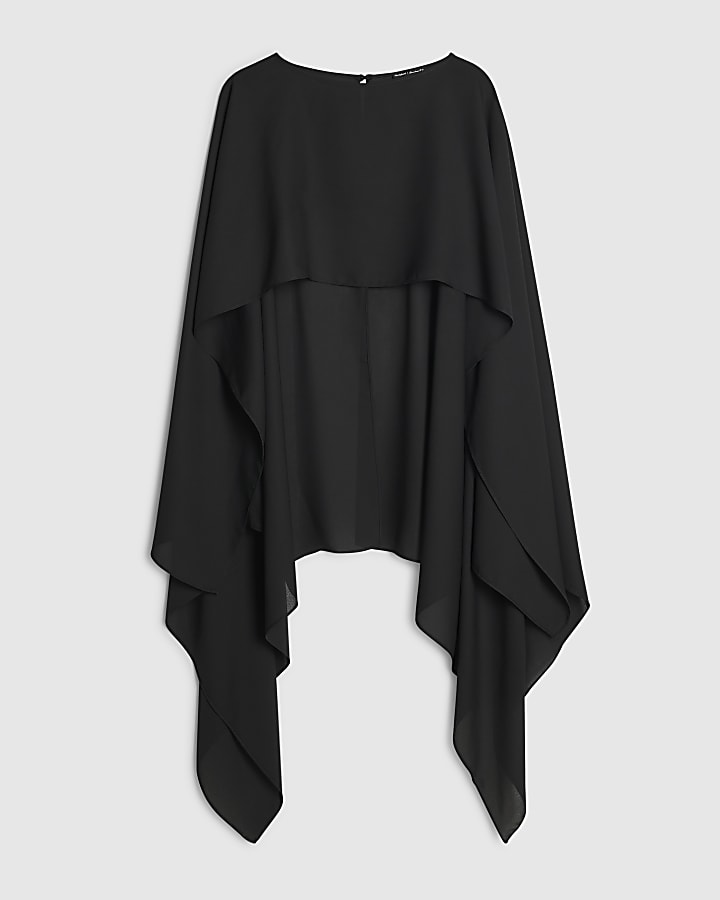 Black Sheer Floaty Cape