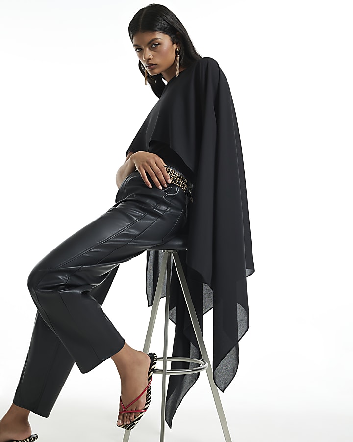 Black Sheer Floaty Cape