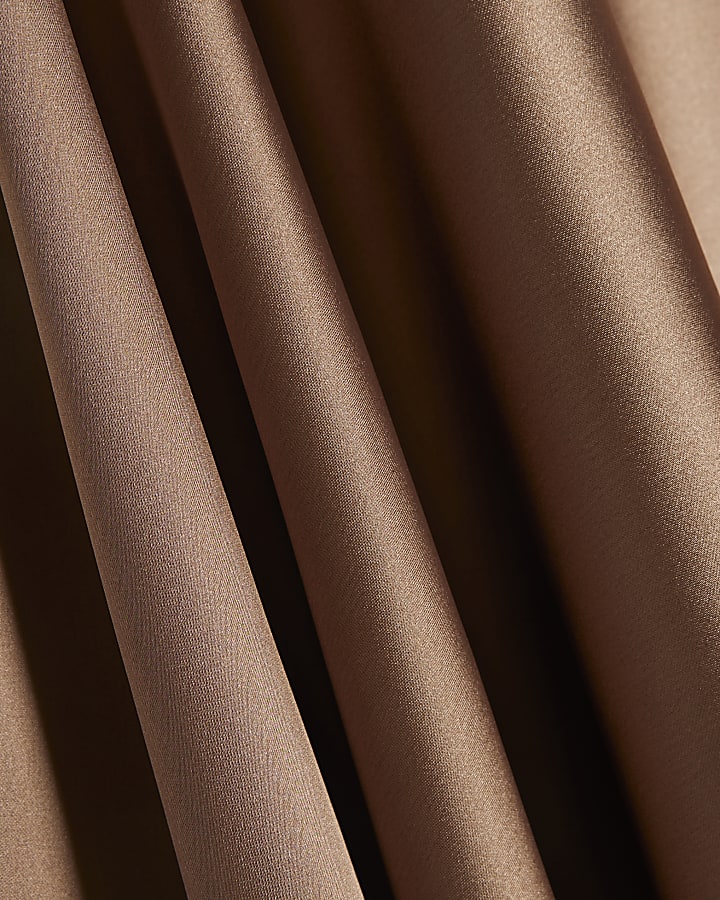 Brown Satin Waterfall Cape