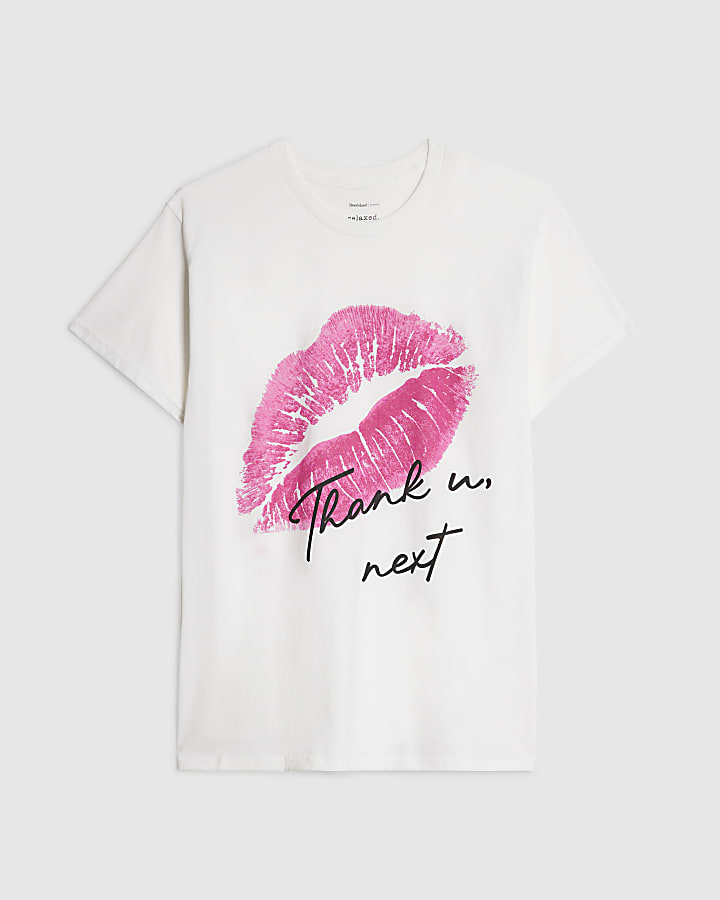 White Thank U Next Boyfriend Fit T-Shirt