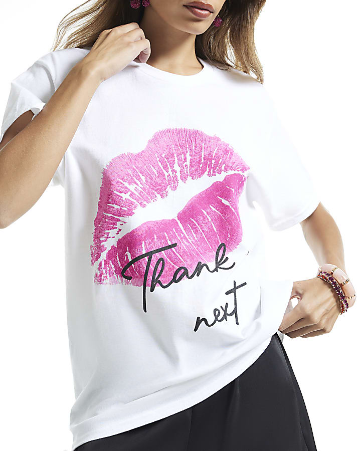 White Thank U Next Boyfriend Fit T-Shirt