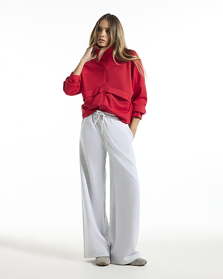 Red Premium Blocked Zip Through Jacket