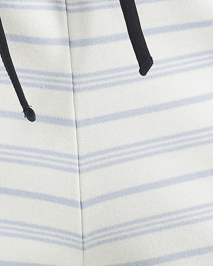 Cream Stripe Wide Leg Trousers