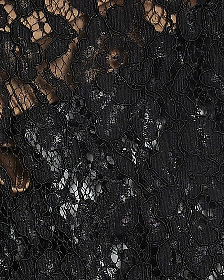 Black Lace Wide Leg Trousers