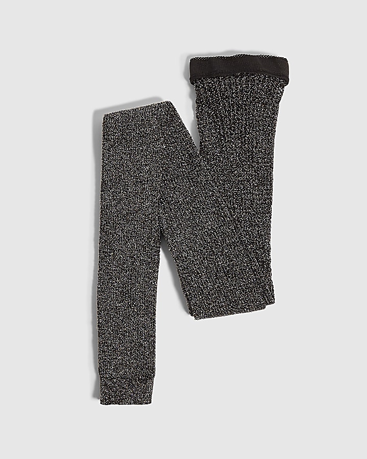 Black Glitter Fishnet Tights