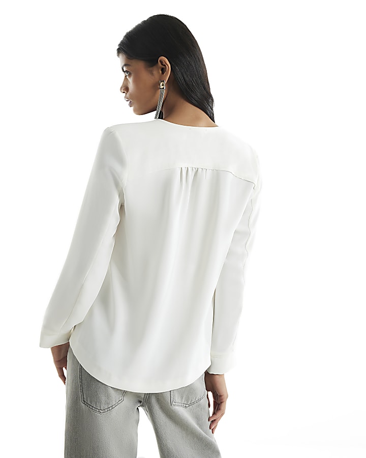White V Neck Drummer Shirt