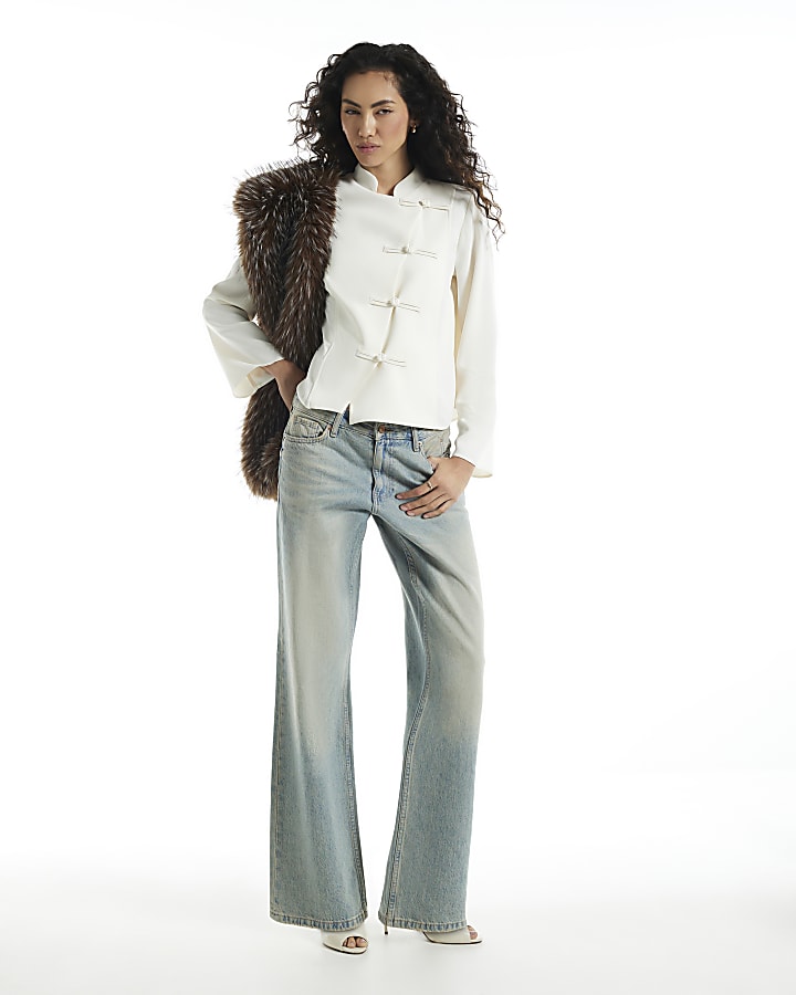 Cream Frogging Long Sleeve Shirt