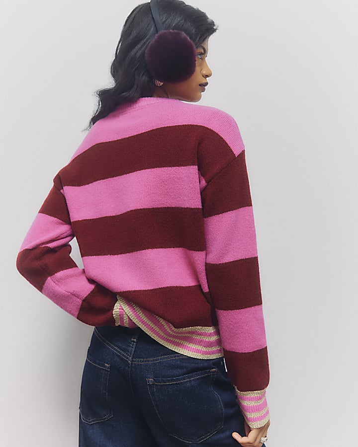 Red Stripe Jingle Bells Jumper
