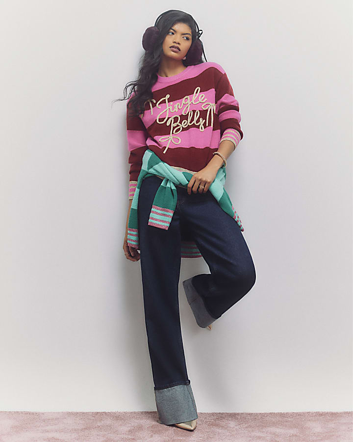 Red Stripe Jingle Bells Jumper