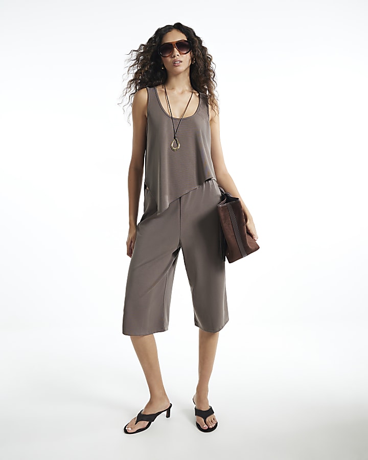 Brown Soft Touch Jersey Jorts