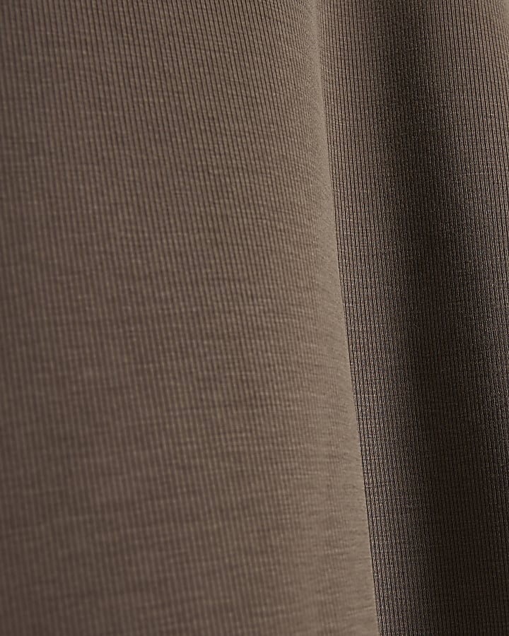 Brown Soft Touch Asymmetric Hem Tank Top