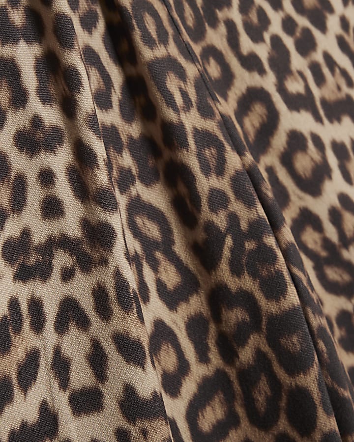 Brown Animal Print Capri Leggings
