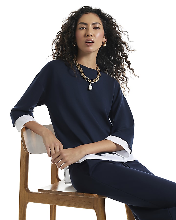 Navy Premium Long Sleeve Sweatshirt