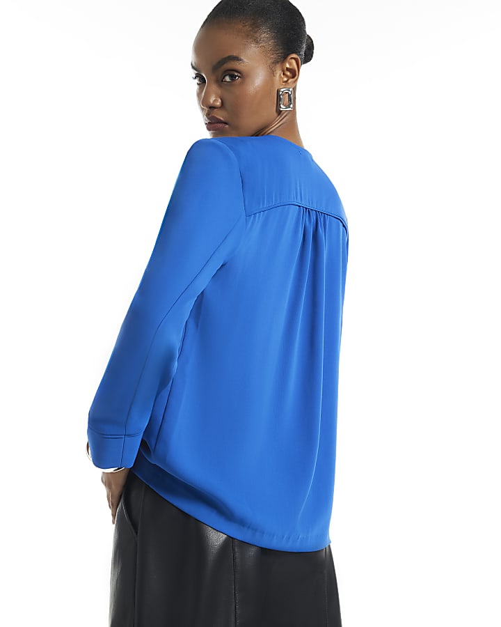 Blue Frogging V Neck Shirt 