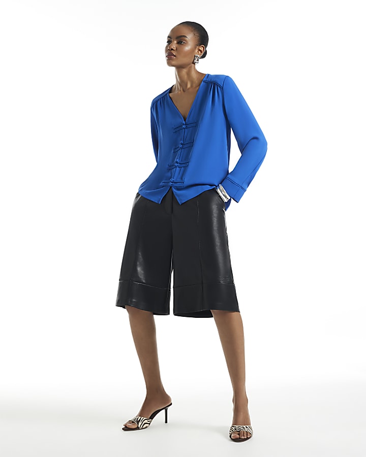 Blue Frogging V Neck Shirt 