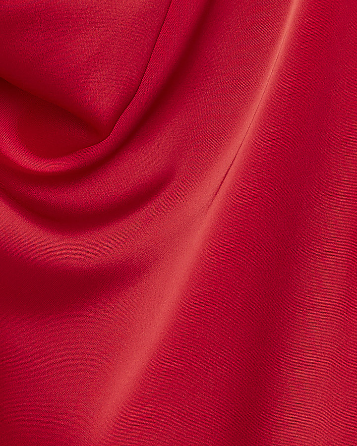 Red Satin Halter Neck Top
