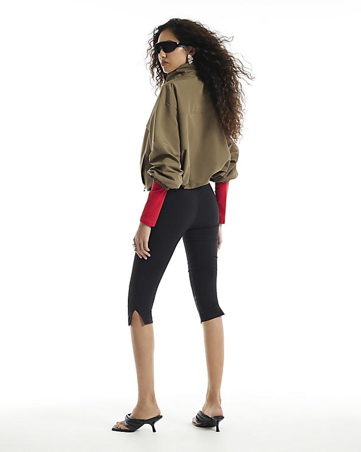 Black Regular Stretch Capri Trousers