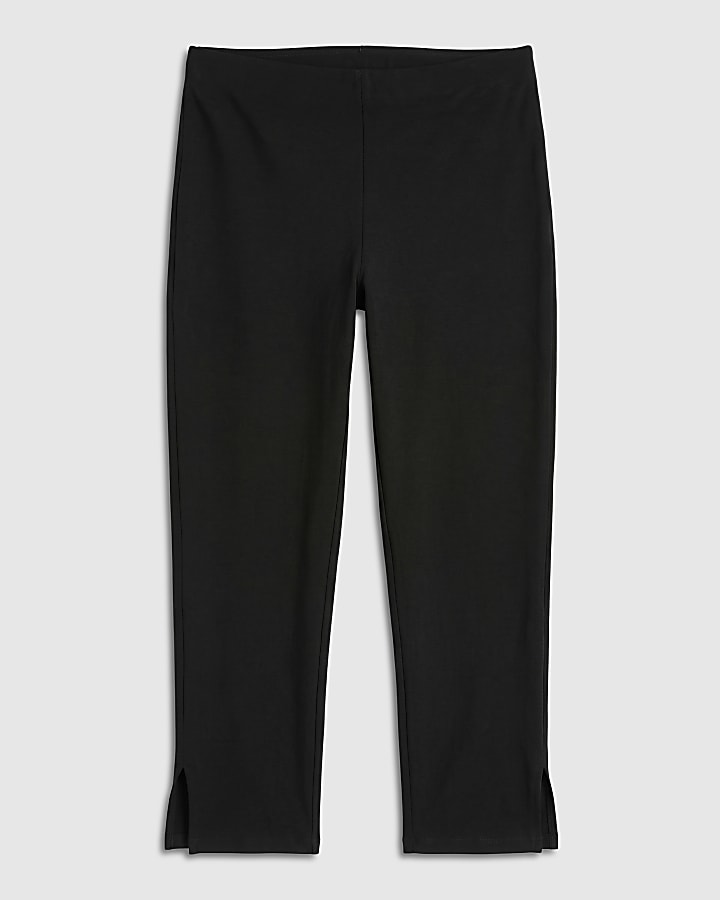 Black Regular Stretch Capri Trousers
