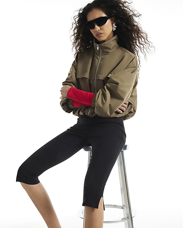 Black Regular Stretch Capri Trousers