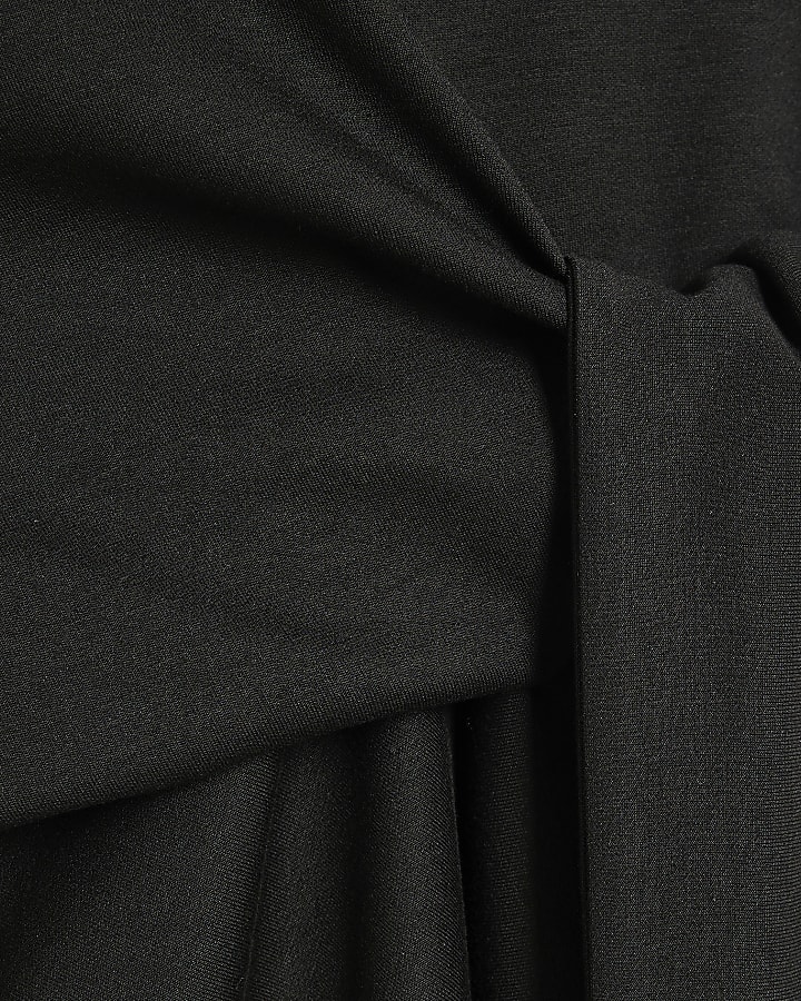 Black Tie Side Premium Midi Dress