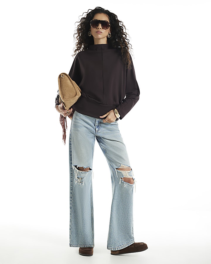 Brown Premium Banded Hem Sweatshirt
