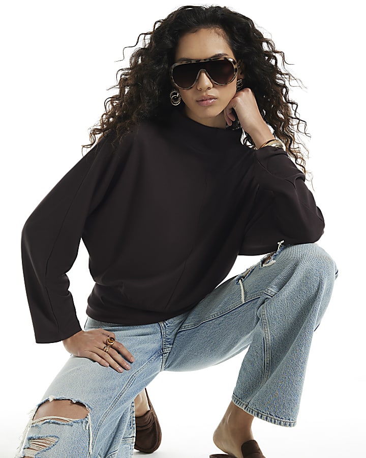 Brown Premium Banded Hem Sweatshirt