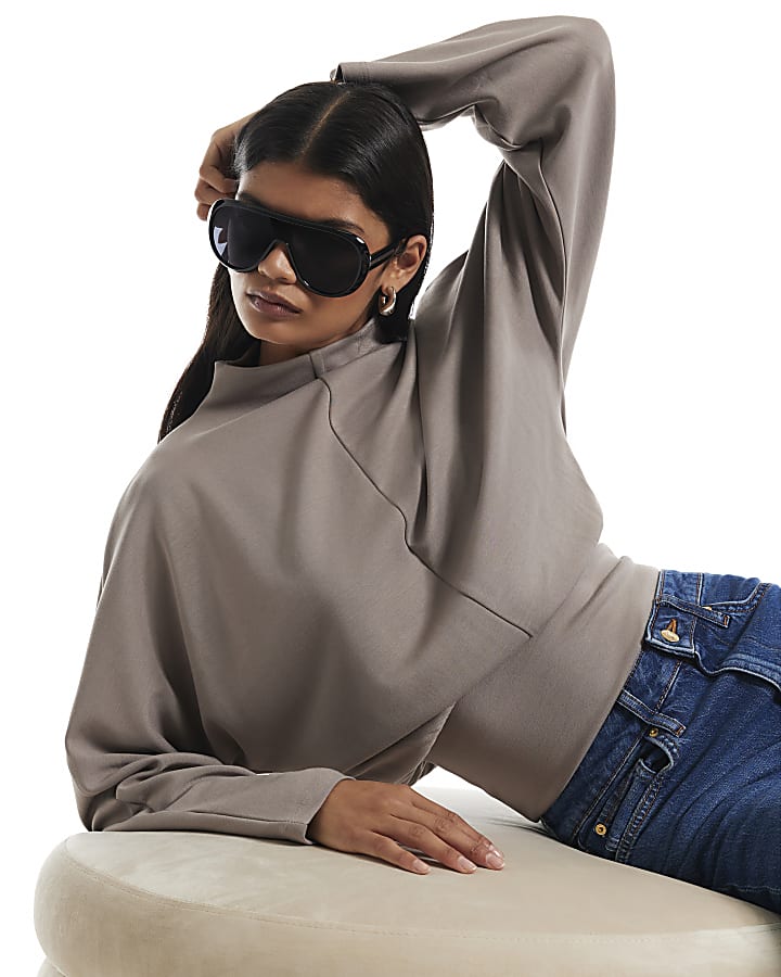 Brown Premium Banded Hem Sweatshirt