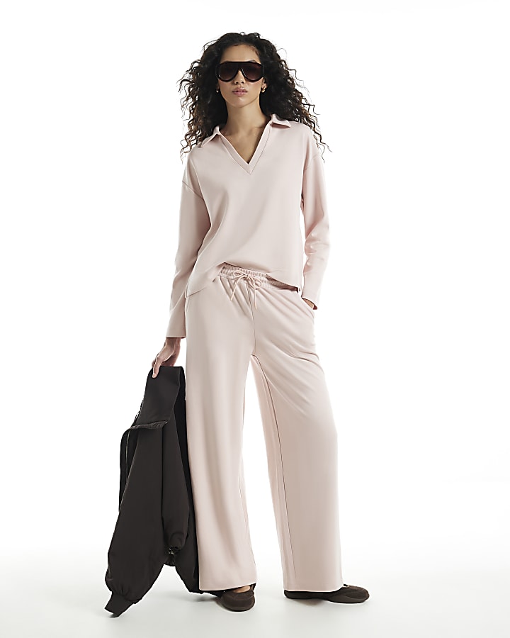 Pink Premium Long Sleeve Polo Shirt
