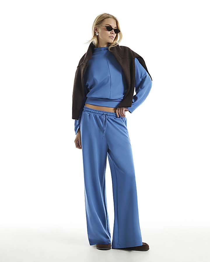 Blue Premium Banded Hem Sweatshirt