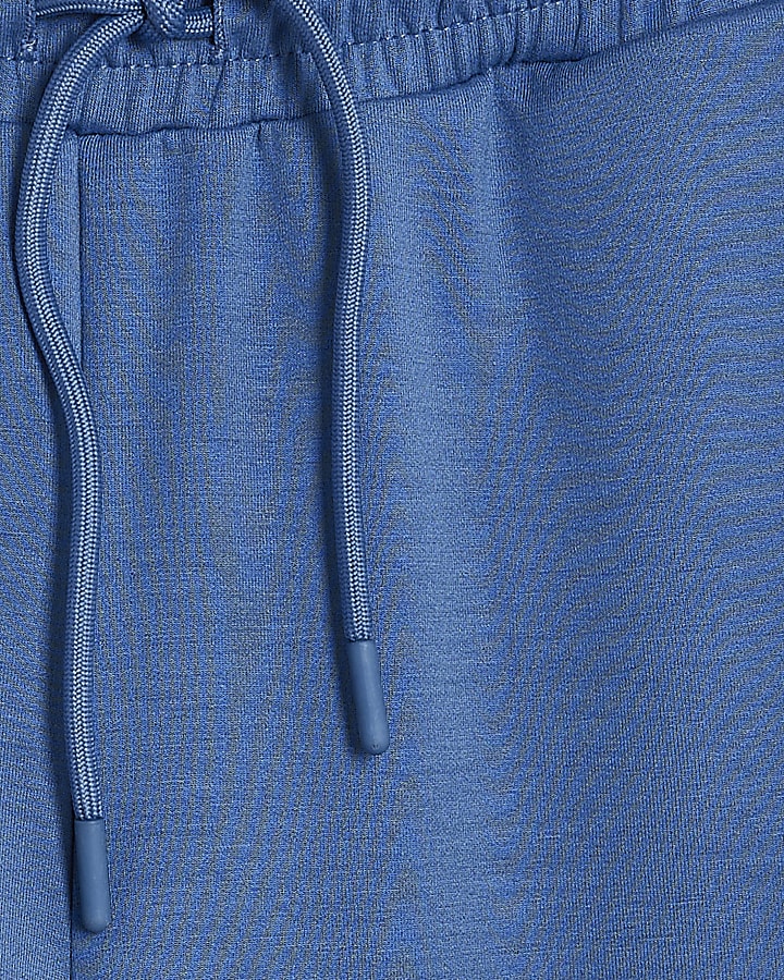 Blue Premium High Waisted Wide Leg Joggers