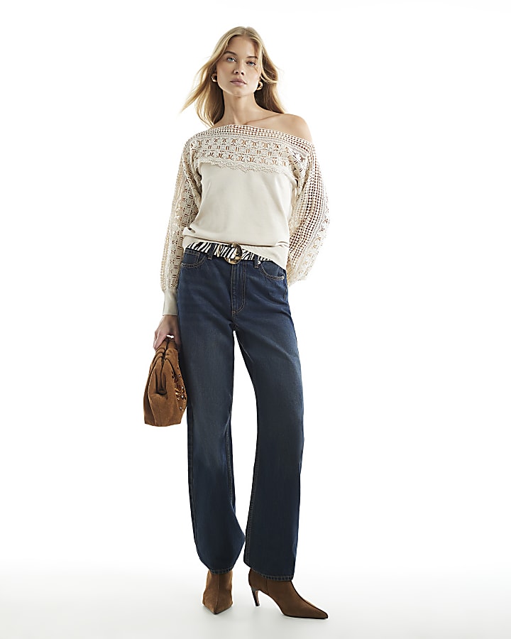 Cream Lace Hybrid Jumper