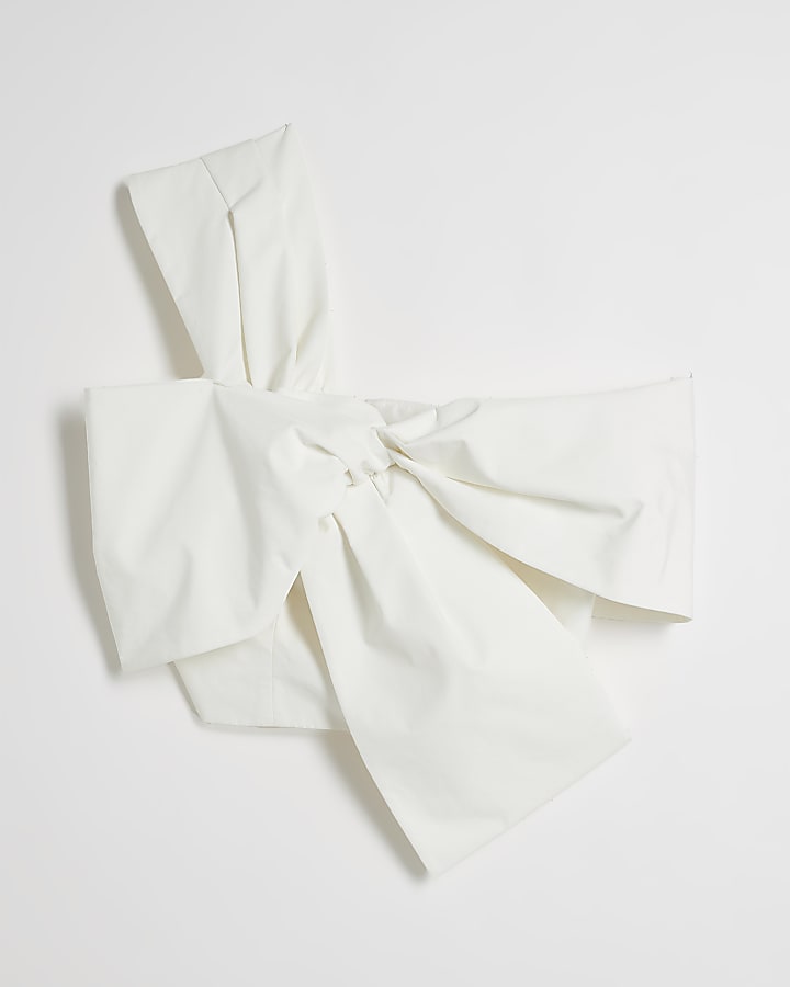 Cream One Shoulder Bardot Top