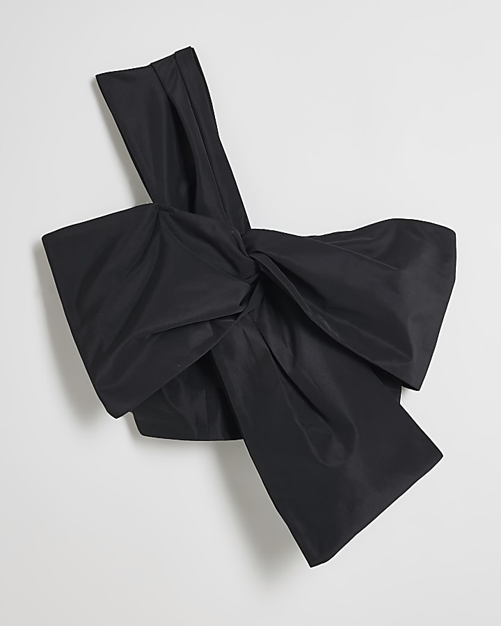 Black One Shoulder Bardot Top