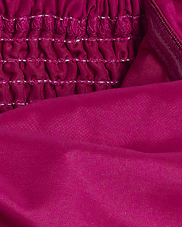 Pink Bardot Bow Top