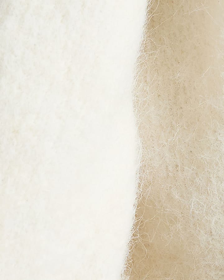 Cream Brushed Off Shoulder Jumper