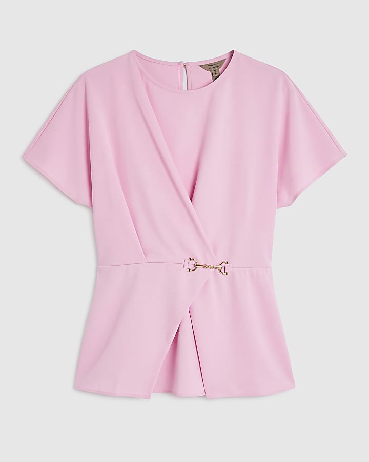 Pink Crepe Snaffle Blouse